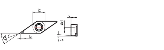 Vc het Bewerken van Typepcd voor Aluminium, Diamond Cutting Inserts